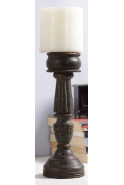 WENGE CARVED CANDLE STAND WENGE CARVED CANDLE STAND